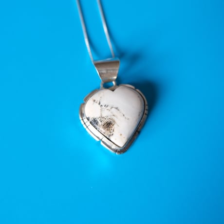 navajo / white buffalo heart necklace