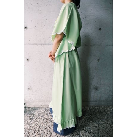 embroidery setup (tops×skirt) “light green”