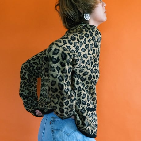 leopard knit cardigan