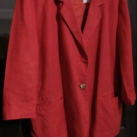 PERTE-BY-KRIZIA / linen tailored jacket / red