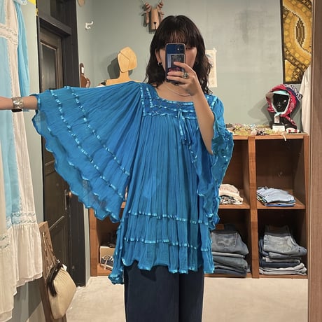 greece blouse “turquoise blue”
