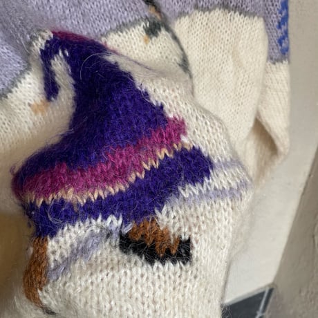70〜80s / skating  design mohair knit