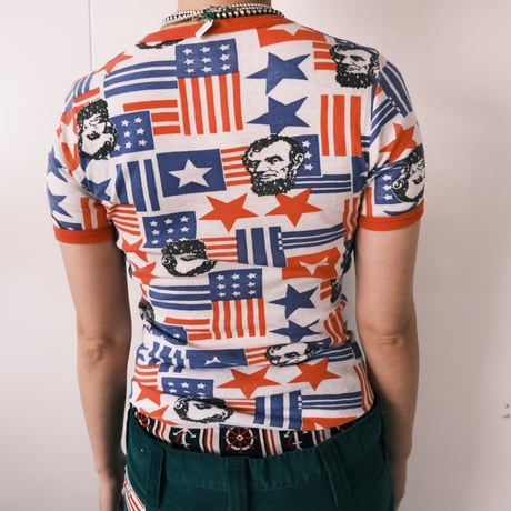 "Lincoln" print compact tee