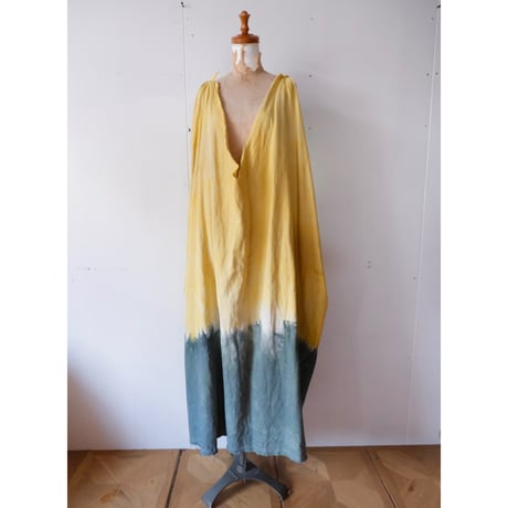 eski.  original dress / overdye "yellow × olive"
