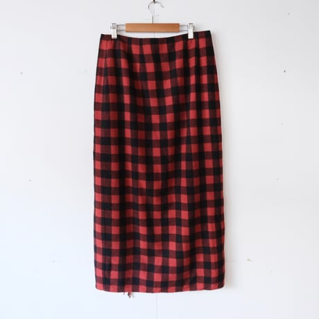 check wrap skirt