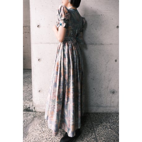 tulip motif lame dress