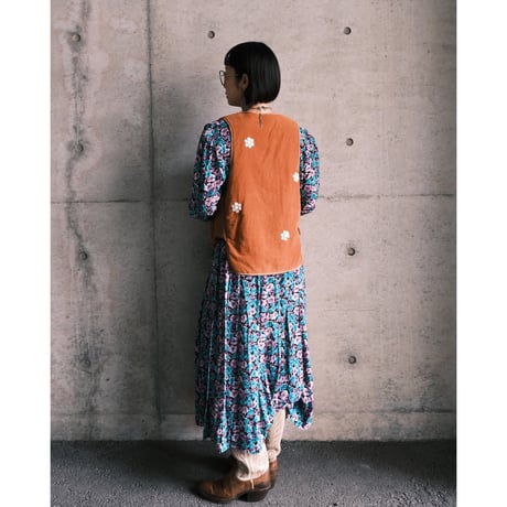 flower print dress “purple”