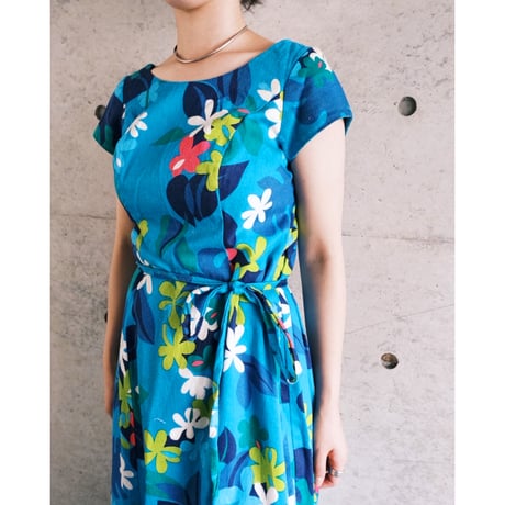 70s colorful flower dress