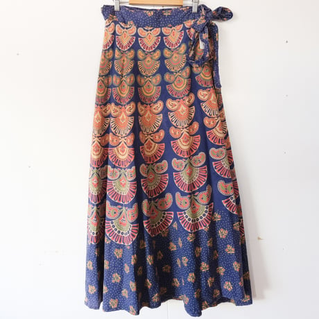 ethnic design wrap skirt