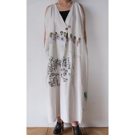 eski. × 画楽 / original linen dress