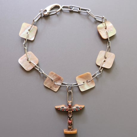 eski. original shell chain choker "totem pole"
