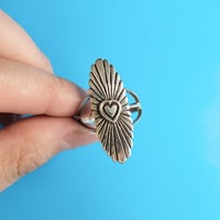 navajo / oval “♡” silver ring