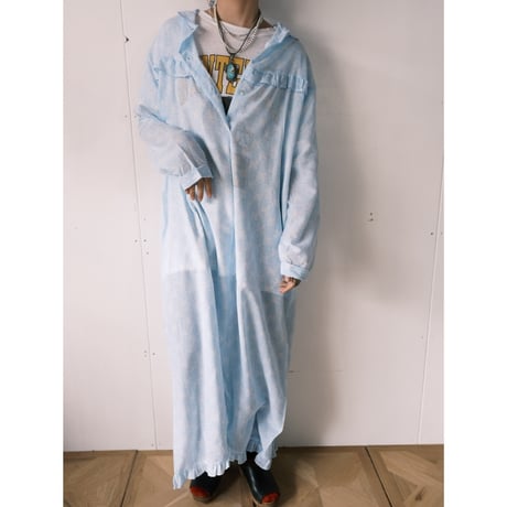 light blue flower print poly dress