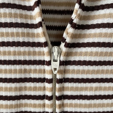 〜70s border wide spread collar jumpsuit