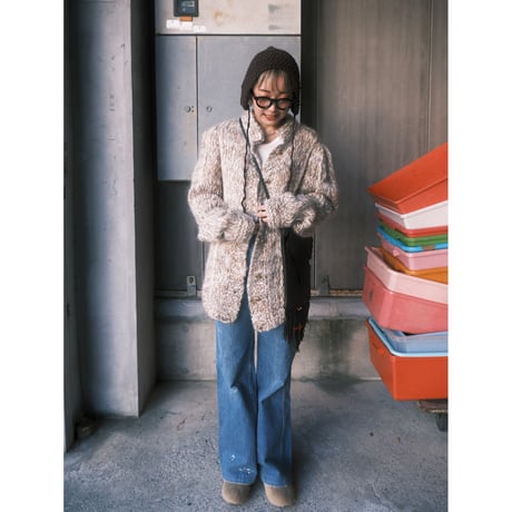 hand knit cardigan / mix color