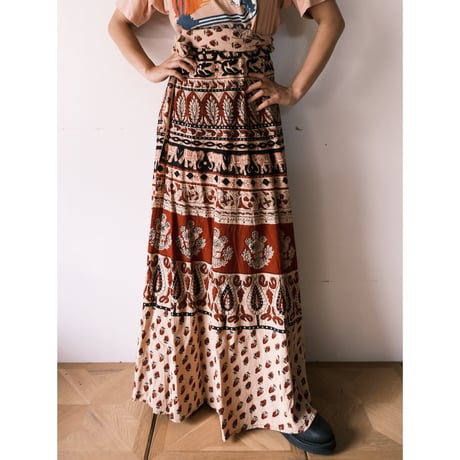 ethnic design wrap skirt / elephant
