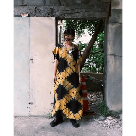 tie-dye embroidery dress