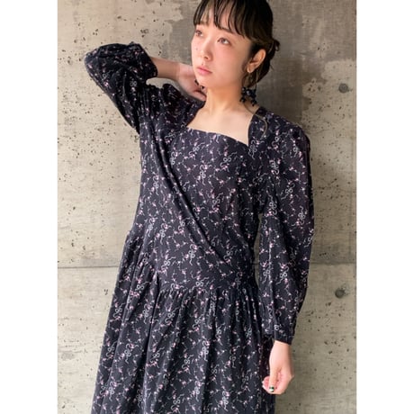 70s square neck mini dress