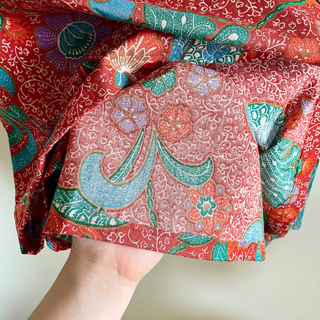 60~70s “liberty house” no-sleeve cotton print dress