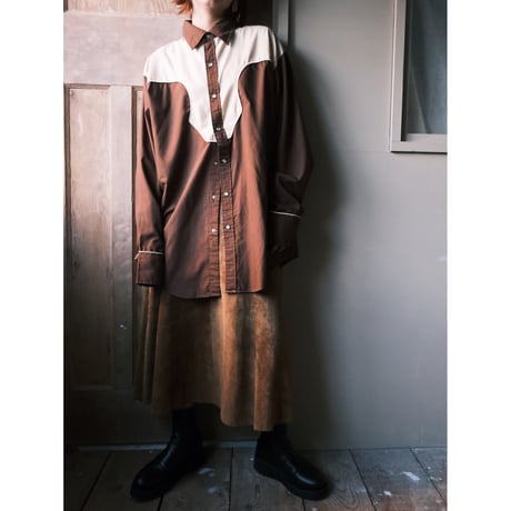 〜70s western shirt /brown