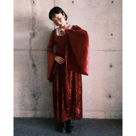 bell sleeve velours dress