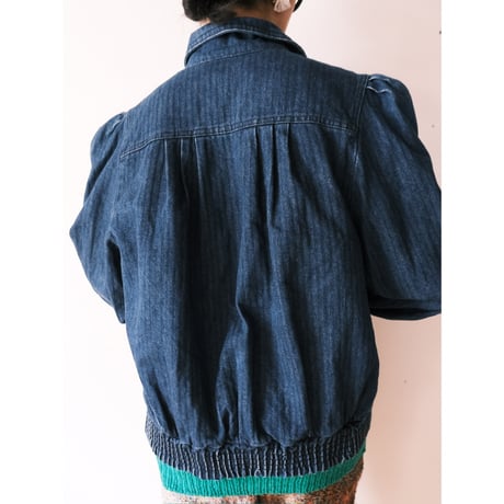 puff sleeve denim jacket