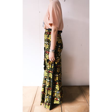 African batik wrap skirt