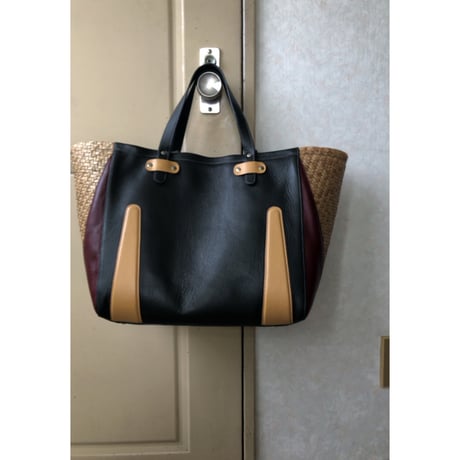 carven / leather × paper  basket  bag