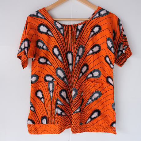 african batik tops / orange