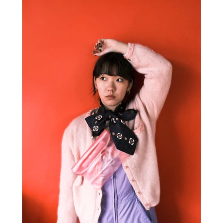 mohair cardigan with beads embroidery