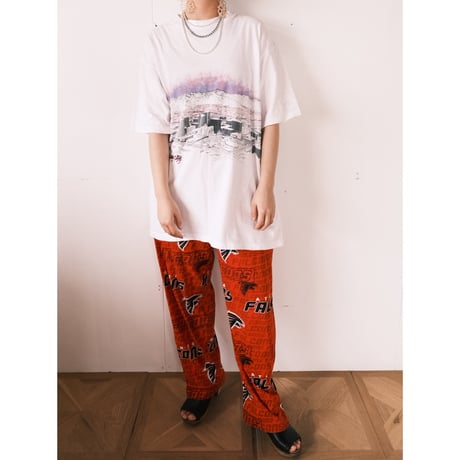 "FALCONS" easy pants / red