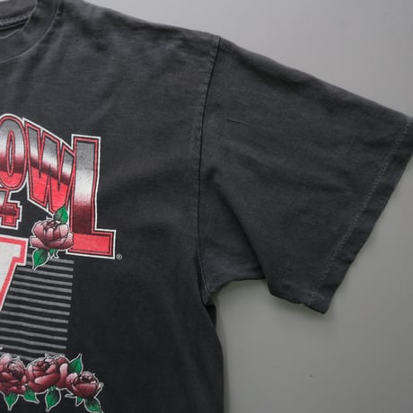 90's old print tee / black