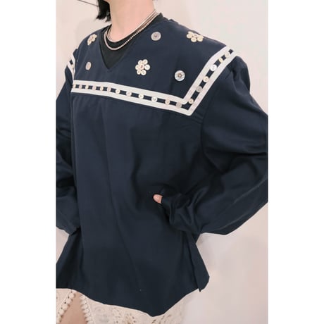 eski. remake / Croatian army sailor tops with "button flower"