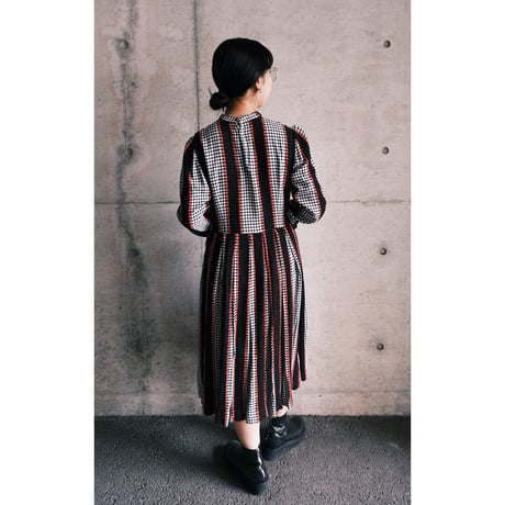 60s ~70s vintage gingham check dress