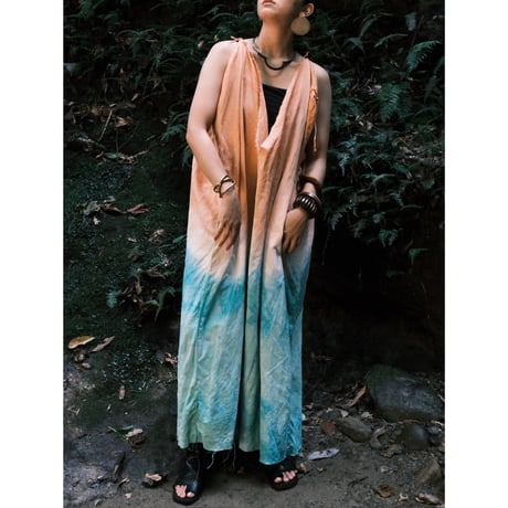 eski.  original dress / overdye "orange×green"