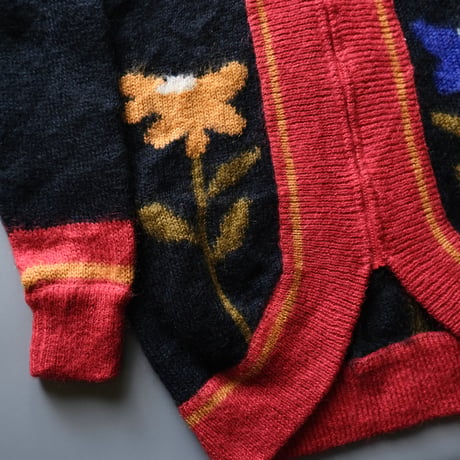 flower knit cardigan / mohair