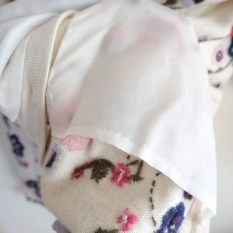 flower embroidery knit cardigan