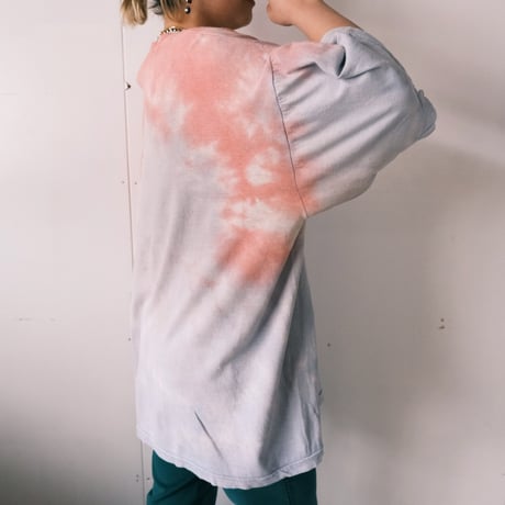 tie-dye big tee / pink × gray