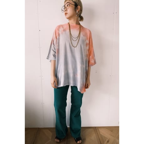 tie-dye big tee / pink × gray