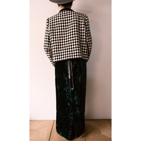 〜70s velours dress / green