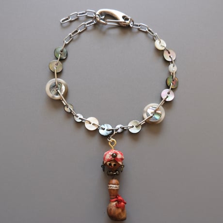 eski. original shell chain necklace "girl mascot"