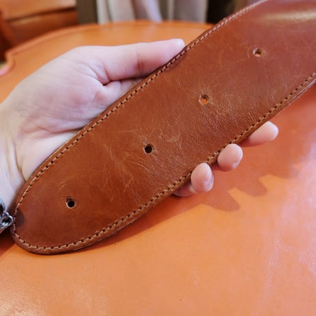 moon motif leather belt / made in Italy