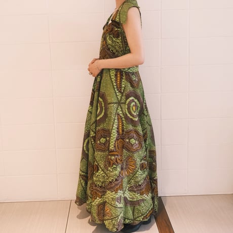 African batik big color dress