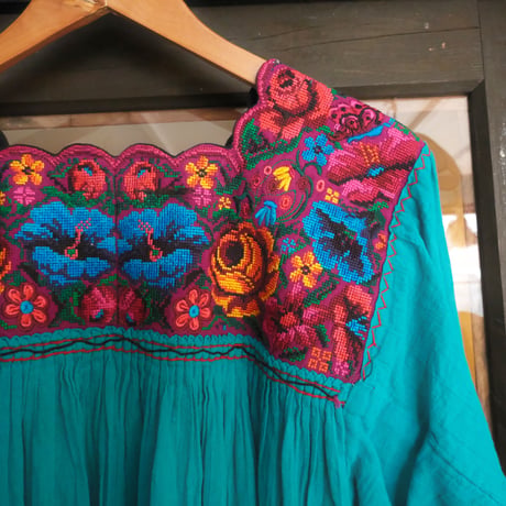 embroidery turquoise blue blouse
