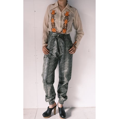 see-through embroidery shirt