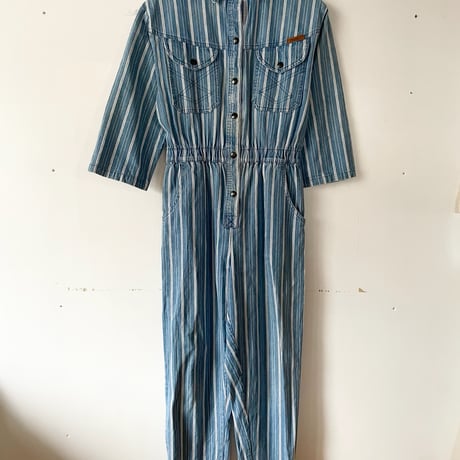 denim stripe all-in-one