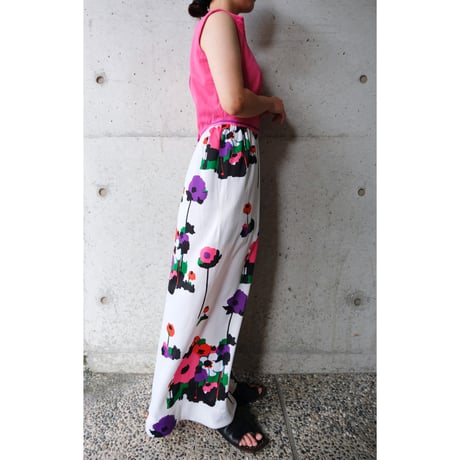 70s no-sleeve dress “pink×flower“