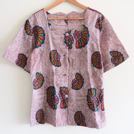 African batik unique neck-hole tops