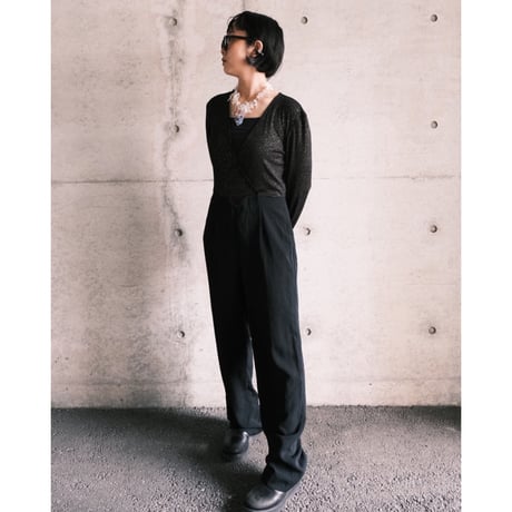 jump suits "black × lame"