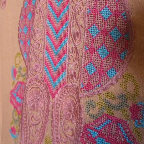embroidery dress / salmon pink